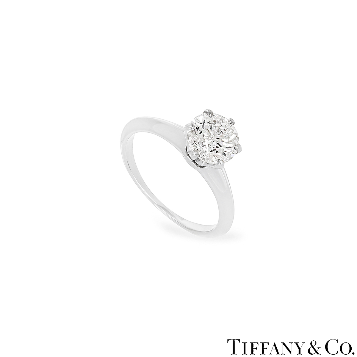 Tiffany & Co. Platinum Round Brilliant Cut Diamond Setting Ring 1.18ct D/VS1 XXX Tiffany & Co. Platinum Round Brilliant Cut Diamond Setting Ring 1.18ct D/VS1 XXX